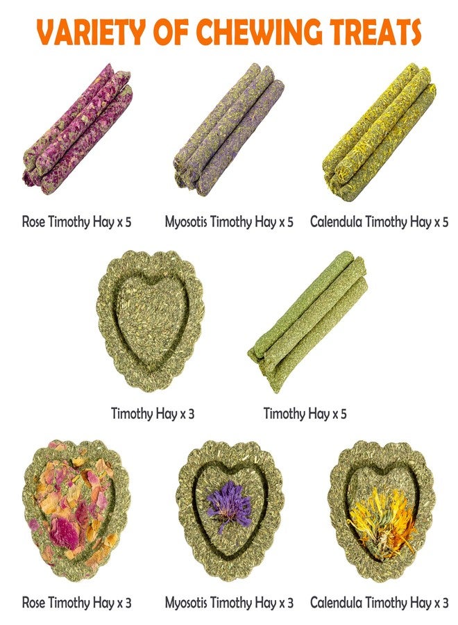 Sofier Timothy Hay Treats Rabbit Toys Bunny Guinea Pig Hamster Natural Chews for Teeth Handmade Rabbit Chews and Treats Chinchilla Rat Gerbil - Image 2